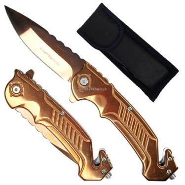 Imagem de Canivete 9,5cm, Quebra-Vidro, Cortador de Fios/Galhos e Abertura Semia