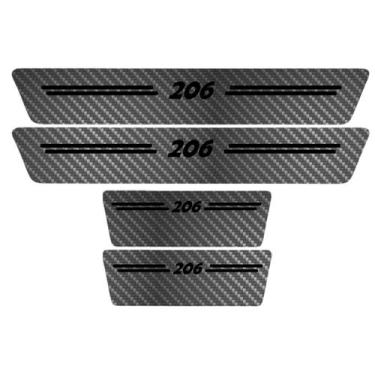 Imagem de Kit Soleira Protetora Porta Premium Black Fibra - 206 - Jhow Adesivos