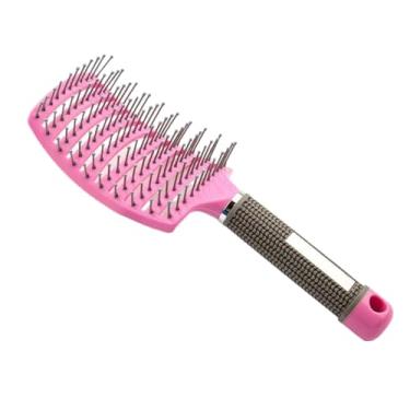 Imagem de Escova para cabelos cacheados, seca ou molhada - Escova desembaraçadora de nylon para cabelos emaranhados e macios | Design ergonômico de nível profissional com dentes largos para cabelos grossos (09)