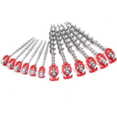 Imagem de GarfatolRv Âncoras de solo estacas de barraca de alumínio fundido não enferrujadas estacas de metal resistente, ideais para proteger animais, tendas, copas, galpões, portas de carro, conjuntos de