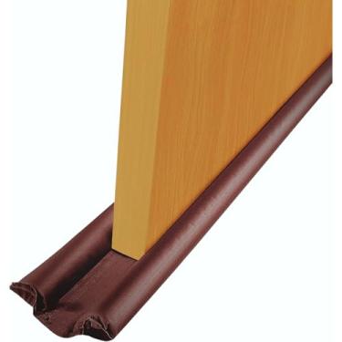Imagem de Protetor Veda Porta Duplo Rolinho Impermeável Ajustável – Proteção Contra Poeira e Insetos - Isolamento Acústico 80cm-THREE BROTHERS (Protetor Marrom, 80)