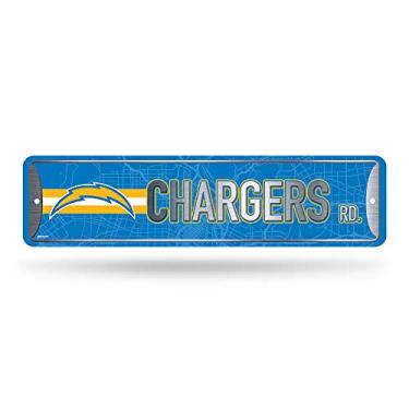 Imagem de Rico Industries Placa de rua de metal NFL Los Angeles Chargers (10 cm x 38 cm) – Ótima para decoração de casa, quarto, caverna masculina