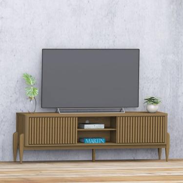 Imagem de Rack Sereno para TV 55” com Ripado 2 portas de correr 180cm Cedro