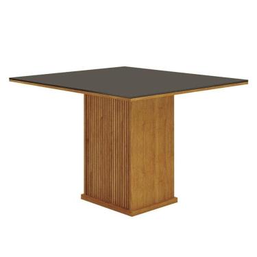 Imagem de Mesa De Jantar Napoli 90x90 Reto Freijó Decor Chumbo - Leifer Móveis