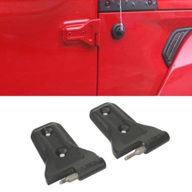 Imagem de Dobradiça da porta da frente do carro tampa superior e inferior da dobradiça da porta traseira para JL Wrangler 2018-2020 kit de carroceria acessórios de carro (4 portas)