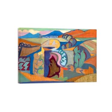 Imagem de Abstrato lona wall art pinturas famosas-Em torno fazenda-Poster e impressões para decoração casa pronta para pendurar 50x70cm20x27in Tela Embrulhada