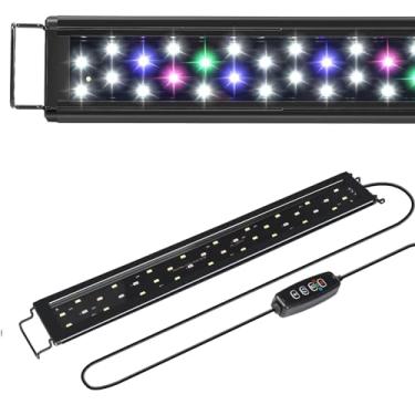 Imagem de AQUANEAT Luz LED para aquário, espectro completo, ajustável, com temporizador integrado para aquário de água de 45 a 61 cm, multicolorida