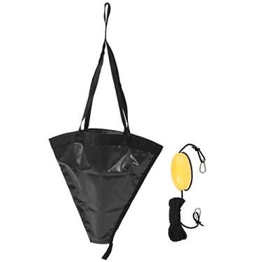 Imagem de Ancoragem de barcos Conjunto de flutuação pesada portátil portátil Compacto estabilizador âncora de deriva para barcos infláveis ​​iates de caiaques pvc preto laranja 24in 60cm (Preto)