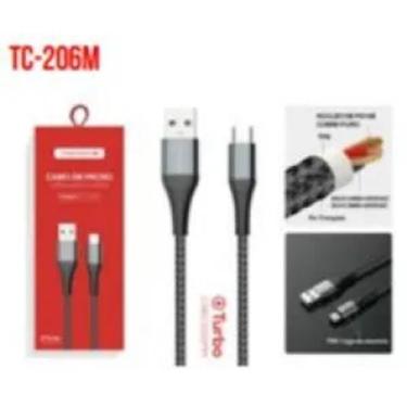 Imagem de Cabo de Dados USB para V8 Turbo 1.2M 5V 2.4A - Tomate TC-206M