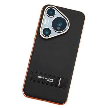 Imagem de FWYANZH Capa para Huawei Pura 70 Ultra/70 Pro +/70 Pro/70, Capa de couro dobrável com revestimento de proteção para câmera, capa à prova de choque, preta, 70