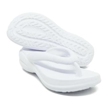 Imagem de Chinelo Sandália Feminina Plataforma Nuvem Ortopédica | Leve Confortavel de Dedo | Tam 38/39 (Branca, BR, Adulto, Faixa Numérico, 38, 39)