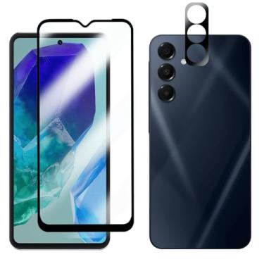 Imagem de Película de Vidro Temperado 3D para Galaxy M55, Proteção Total da Tela e Câmera, Resistência 9H, Transparente 99.9%, Anti-Impressão Digital