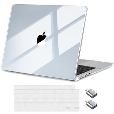 Imagem de Batianda Capa de cristal premium para MacBook Air 13,6 polegadas 2025 M4 2024 versão 2022 modelo A3240/A3113 M3 leve, durável, resistente a arranhões, fácil instalação, com capa de teclado, azul claro