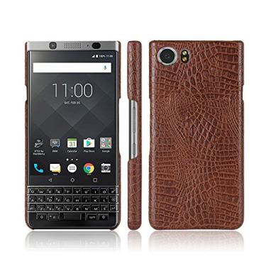 Imagem de Zshion Capa para BlackBerry Keyone, Croco Premium PU Couro Capas Protetoras Simples Deurable e Leve Capa para BlackBerry Keyone (Marrom)