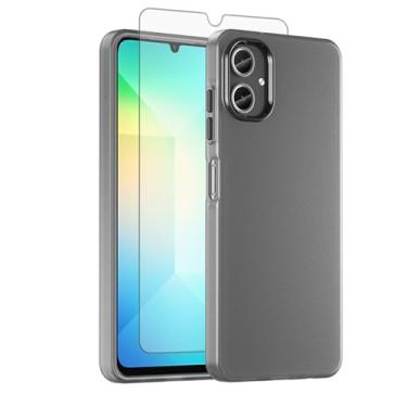 Imagem de Asuwish Capa de telefone para Samsung Galaxy A06 4G/5G, compatível com Magsafe Magnetic, protetor de tela de vidro temperado, traseira fosca translúcida à prova de choque, capa fina Ao6 A 06 4G LTE