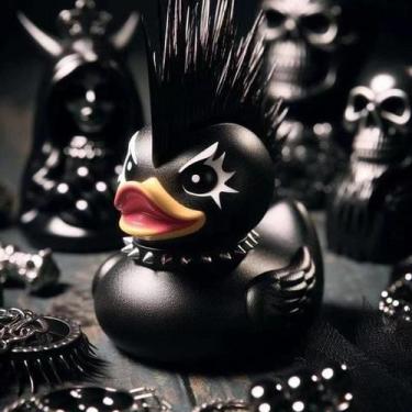 Imagem de Gótico Punk Satanás Pato De Borracha Brinquedo De Banho Colecionável H