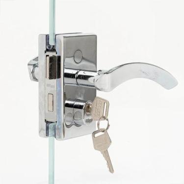 Imagem de Fechadura c/ Maçaneta 1520 Porta Vidro/Alvenaria Cromada - MM FECHADUR