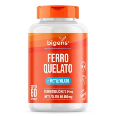 Imagem de Ferro Quelato + Metilfolato - 60 Cápsulas - Bigens