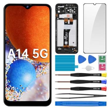 Imagem de BESJMYT Substituição de tela para Samsung Galaxy A14 com moldura - Tela LCD Touch Digitalizador Montagem Completa Vidro Fixo com Kit de Ferramentas de Reparo SM-A146B