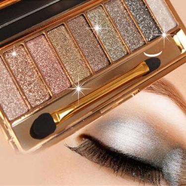 Imagem de Paleta de sombras Virtegasas Glitter 9 cores à prova d'água