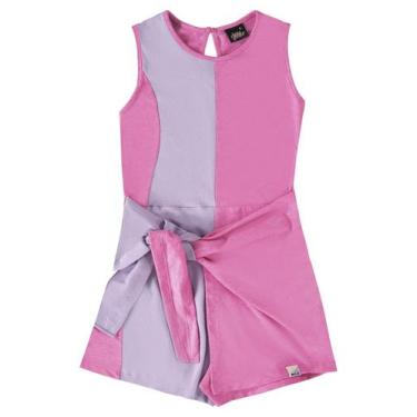 Imagem de Macaquinho Regata Infantil Gloss, Rosa, 4