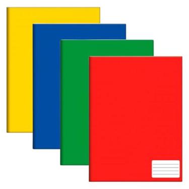 Imagem de Kit 4 Cadernos de brochura Pequeno com 96 folhas kit 4 cores - Máxima