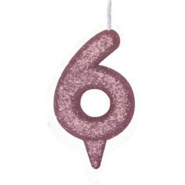 Imagem de Vela De Aniversário Número Magic Glitter Rose Gold - PartiuFesta