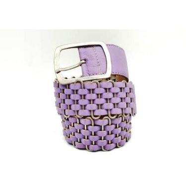 Imagem de Cinto feminino trançado com metal vestido moda CLC234 - Barão do Couro