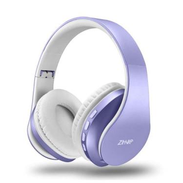 Imagem de Fone de ouvido Bluetooth ZIHNIC Over-Ear dobrável sem fio roxo
