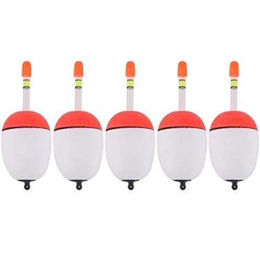 Imagem de Bóia de Pesca, Fácil de Transportar, Alta Sensibilidade, Bóia Flutuante, Boia de Pesca, Material de Espuma EVA, Formato Oval, Pacote de 5, Boia de Pesca No Cais (40g)