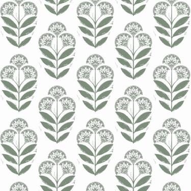 Imagem de Yasinet Papel de parede floral de tulipa para descascar e colar, papel de parede de fazenda 43 cm × 78 cm em papel de contato de flores vintage, descascar e colar, papel de parede de vinil removível à