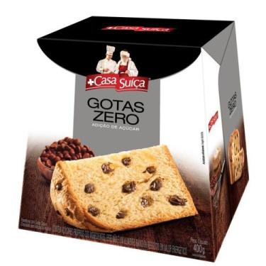Imagem de Panettone Gotas de Chocolate Zero Acucar 400g Casa Suica - Casa Suíça