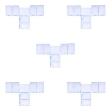 Imagem de 2X Kit 5 Conector T Fita Led Emenda Rápida 8Mm 2 Vias Monoco