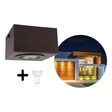 Imagem de 2X Spot Para Beiral Sobrepor Teto Dicroica Led Incluso Cor M