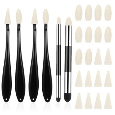 Imagem de YBEATY 46 peças de esboço de tocos aparador de pano pincel de esponja de mistura caneta apagável esponja limpador de papel arte misturadores esponjas de fricção de cabeça dupla esboço raspadores para