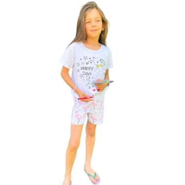 Imagem de Pijama infantil de colorir para meninas verão curto c caneta - Piquiri