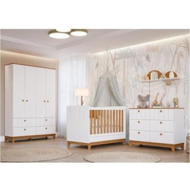 Imagem de Conjunto Quarto de Bebê 1 Berço 1 Cômoda 6 Gavetas 1 Guarda Roupas 4 P