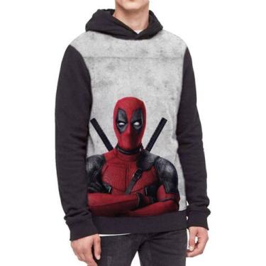 Imagem de Moletom Com Capuz Mercenário Deadpool Marvel Ref:158 - smoke, Preto, G