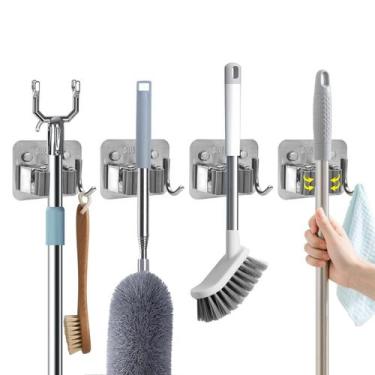 Imagem de Suporte de vassoura Aenfaiy Wall Mount, pacote com 4 unidades em aço i