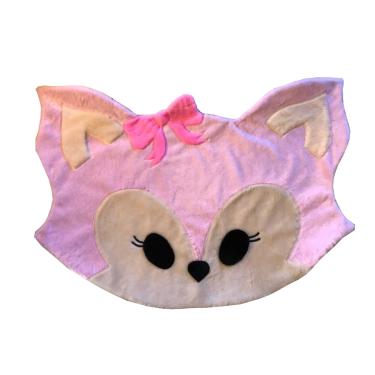 Imagem de Tapete Pelúcia Raposa 1,10m x 75cm Decorativo Quarto Infantil Base Emborrachado - Rosa