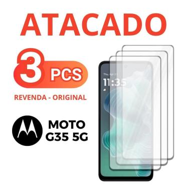 Imagem de Kit 3 Película De Vidro Temperado 3D Para Moto G35 5G +