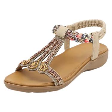 Imagem de Sandálias femininas ortopédicas femininas mulle sandálias femininas de couro de ajuste largo para dias quentes de verão sandálias femininas sem cadarço palmilha de couro macio com alça de toque rápida