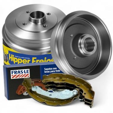 Imagem de Par Tambores de Freio com Cubo HF322B e Sapatas RN325CPA com Alavancas Compatível com Logan e Sandero 1.6 2008 a 2025