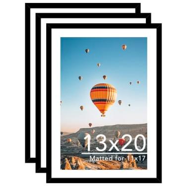 Imagem de JCJMY Porta-retrato 33 x 50 com conjunto de 3 tapetes de 28 x 43 cm, foto para exibição de 28 x 43 com tapete ou 33 x 50 sem tapete, moldura grande para pôster de 33 x 50 com acrílico, pacote com 3