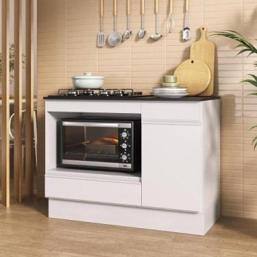Imagem de Balcão Cozinha Para Cooktop E Forno 105cm 1 Porta 1 Gaveta Com Rodapé 