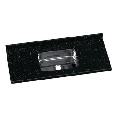 Imagem de Pia De Cozinha Mármore Sintético 120x55cm Com Cuba Aço Inox Multimóvei