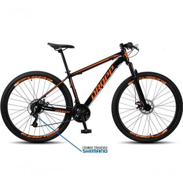 Imagem de Bicicleta Aro 29 Dropp Sw 24 Vel Câmbio Shimano Quadro Alumínio Mtb Preto+Laranja