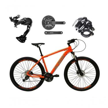 Imagem de Bicicleta Aro 29 Ksw Xlt Alívio E Altus 27v Freio Hidráulico Garfo Trava - Laranja Tam.21