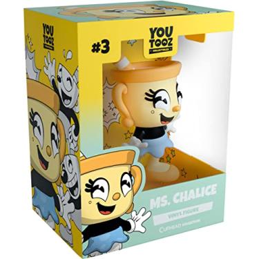 Imagem de Boneco Ms. Chalice Youtooz Cuphead, 11,4 cm - Vinil da Coleção Cuphead