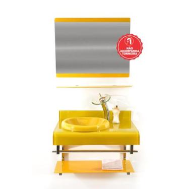 Imagem de Gabinete de Vidro 70cm para Banheiro Espanha - EKASA, Amarelo